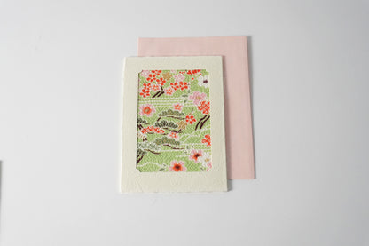 グリーティングカード　吉祥花伝KYOTO 桜霞御所解 若草