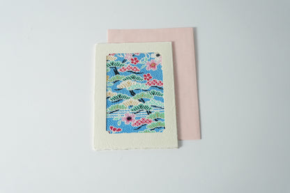 グリーティングカード　吉祥花伝KYOTO 桜霞御所解 空色