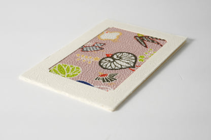 グリーティングカード　吉祥花伝KYOTO 見立て葵千鳥 橙