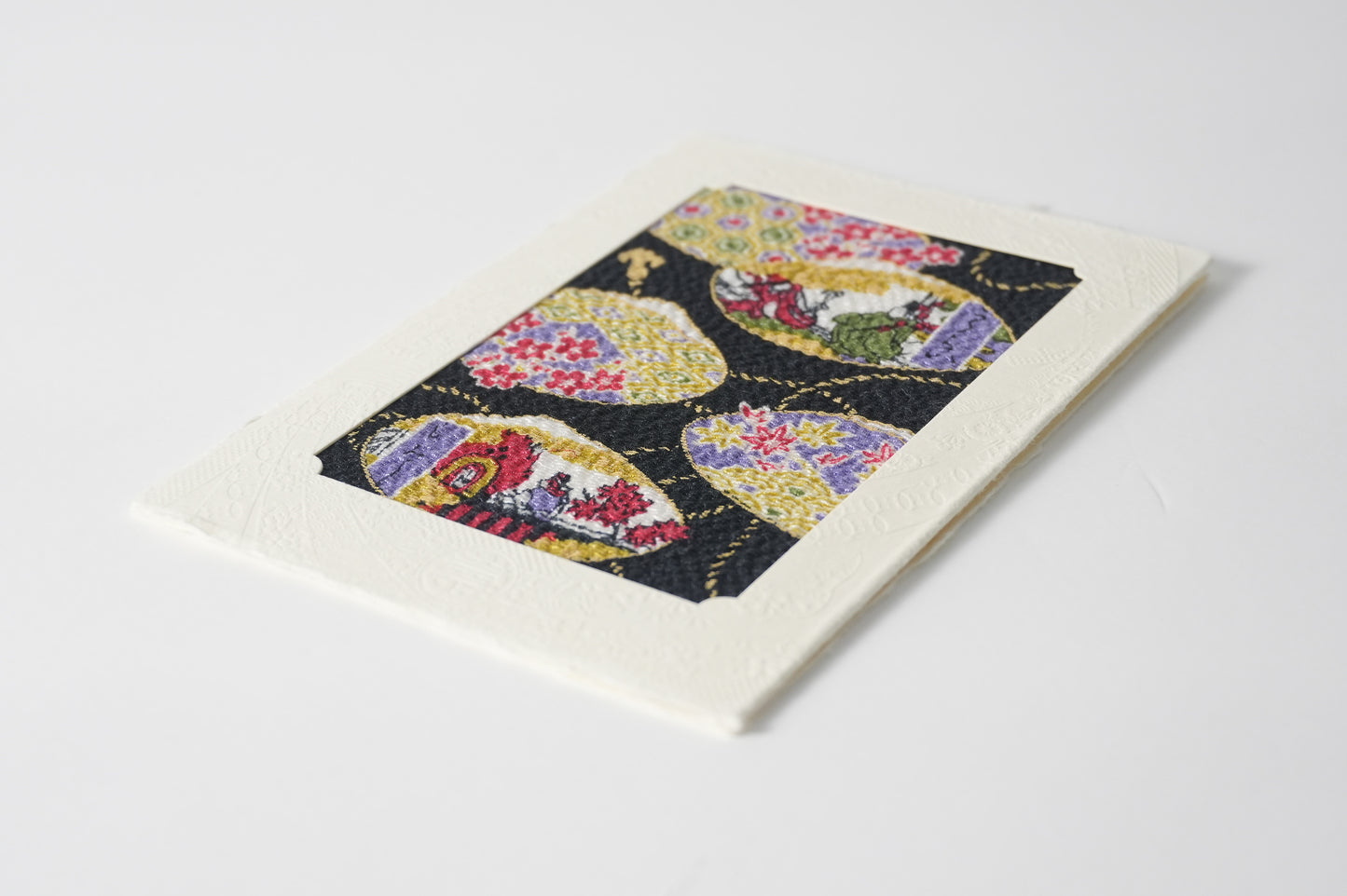 グリーティングカード　吉祥花伝KYOTO 源氏絵図貝合わせ 黒