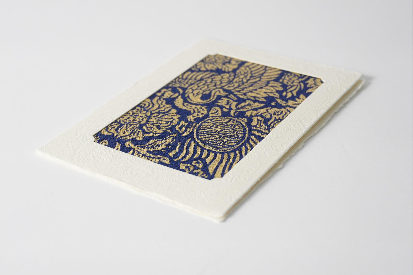 グリーティングカード　吉祥花伝KYOTO 鶴亀京更紗 藍