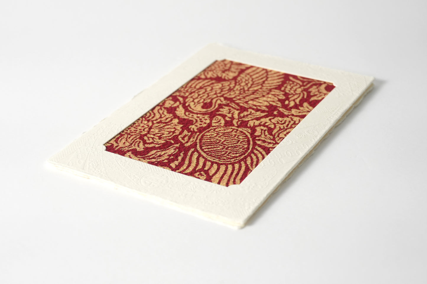 グリーティングカード　吉祥花伝KYOTO 鶴亀京更紗 朱