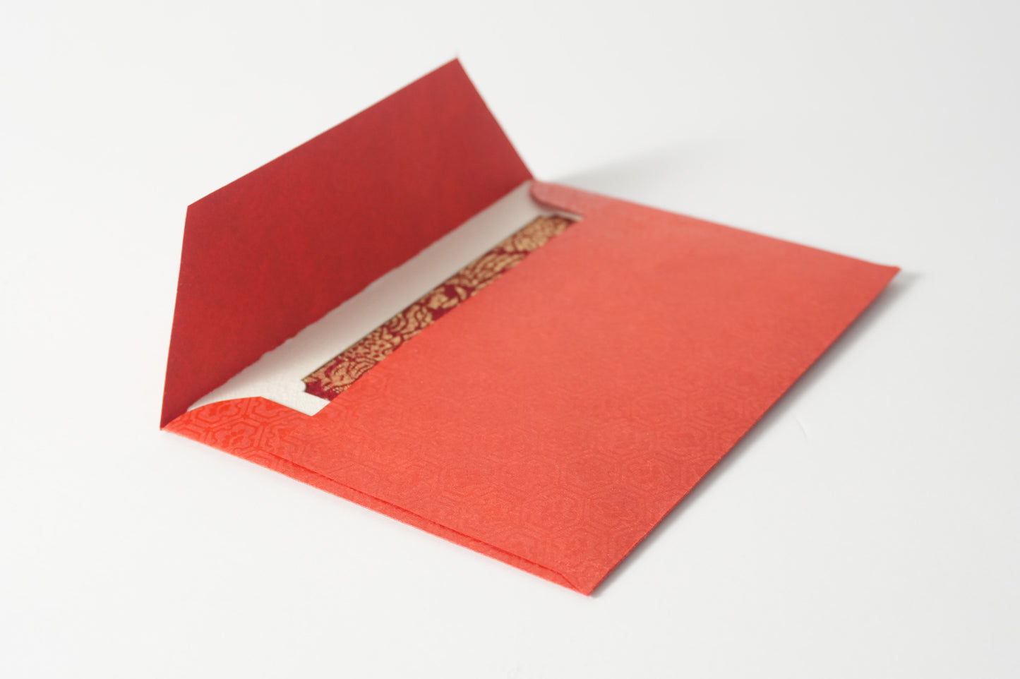 グリーティングカード　吉祥花伝KYOTO 鶴亀京更紗 朱