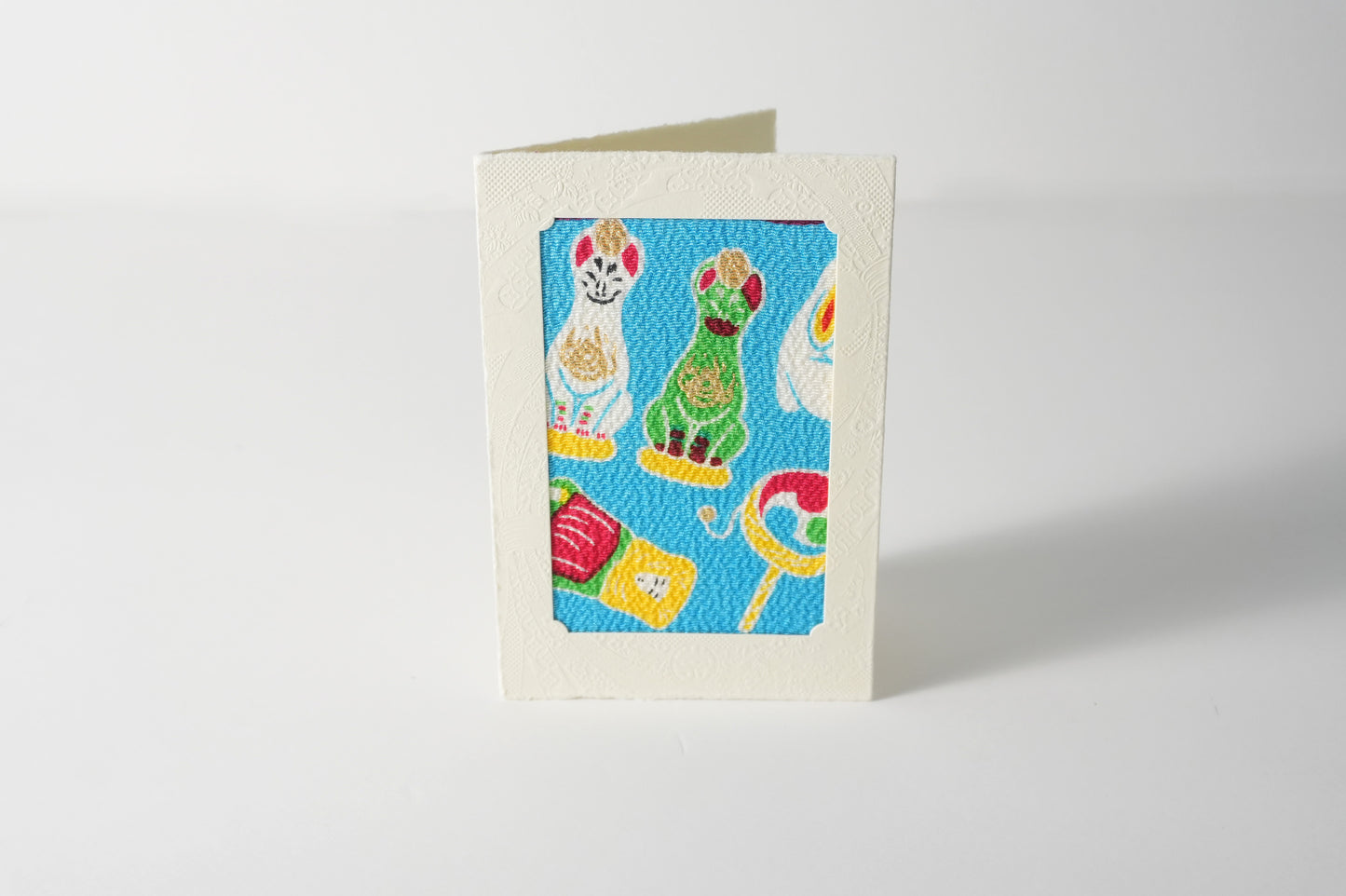 グリーティングカード　吉祥花伝KYOTO 京玩具尽くし 青