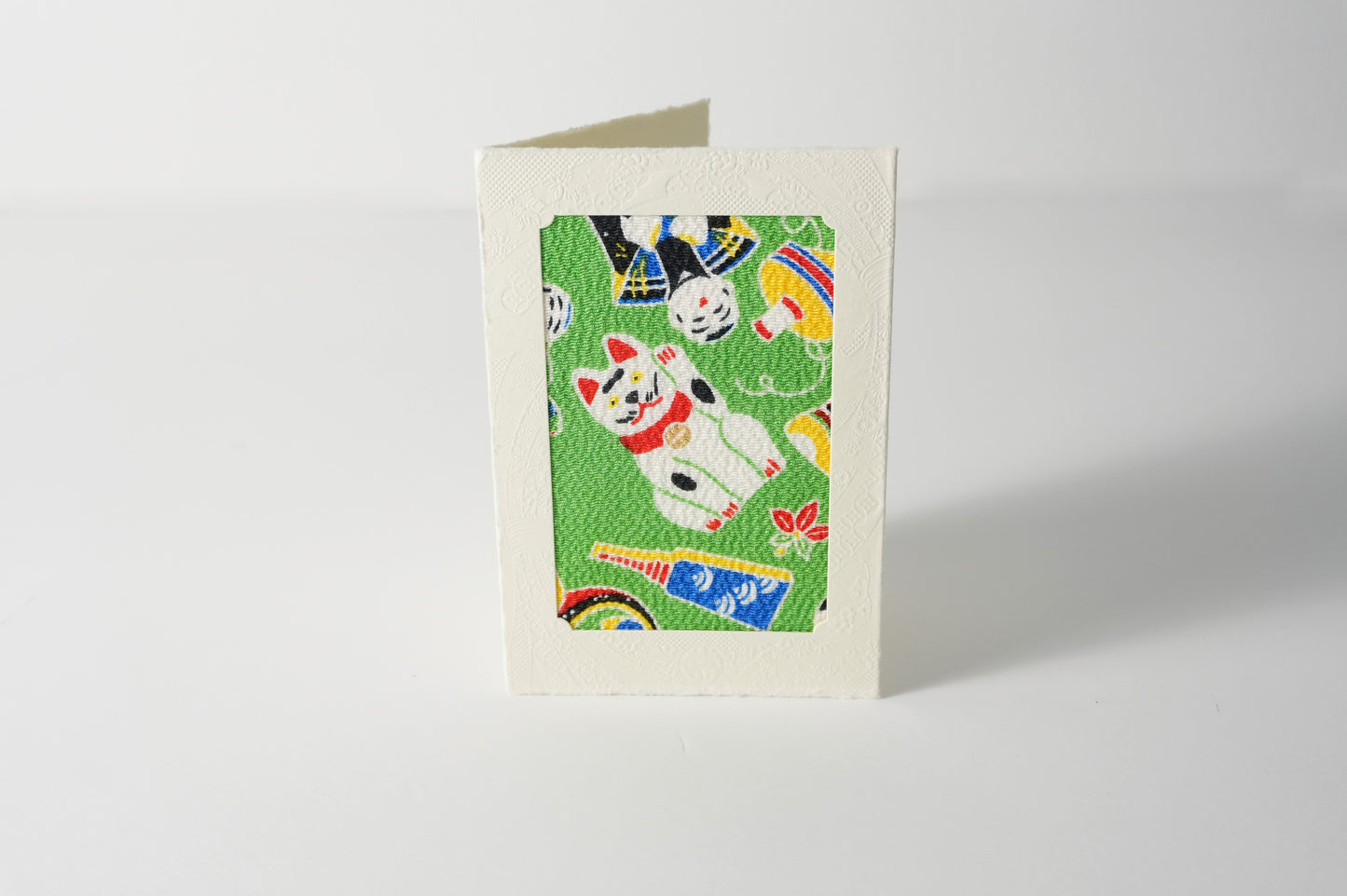 グリーティングカード　吉祥花伝KYOTO　京玩具尽くし　緑