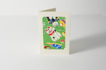 グリーティングカード　吉祥花伝KYOTO　京玩具尽くし　緑