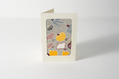 グリーティングカード　吉祥花伝KYOTO 見立て葵千鳥 灰