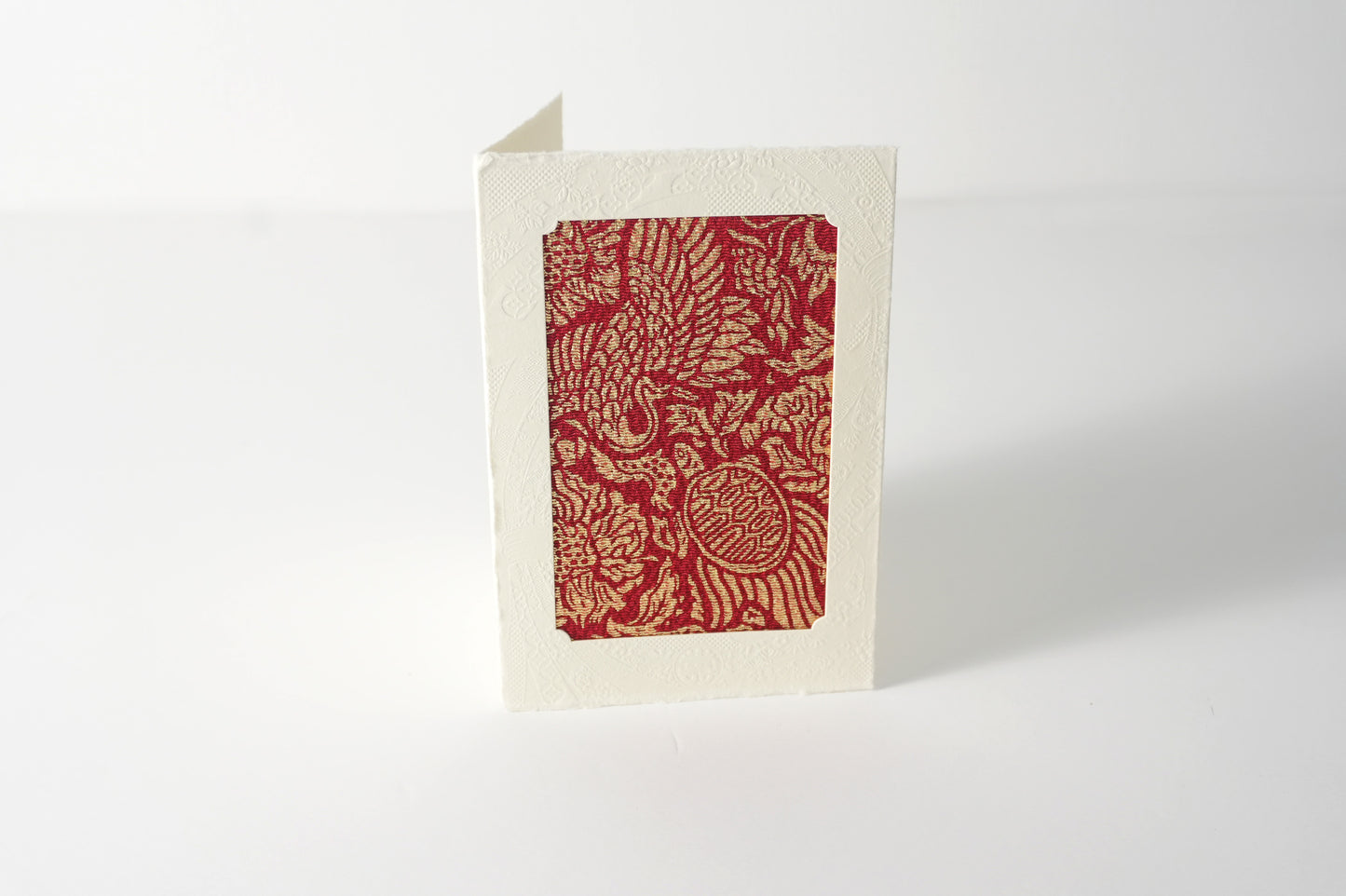 グリーティングカード　吉祥花伝KYOTO 鶴亀京更紗 朱