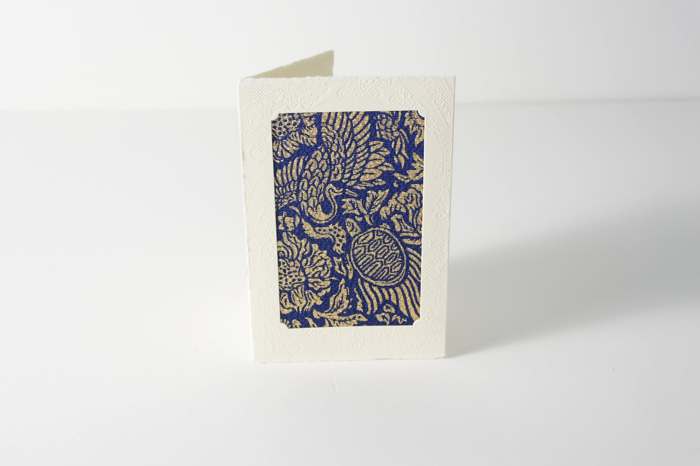 グリーティングカード　吉祥花伝KYOTO 鶴亀京更紗 藍