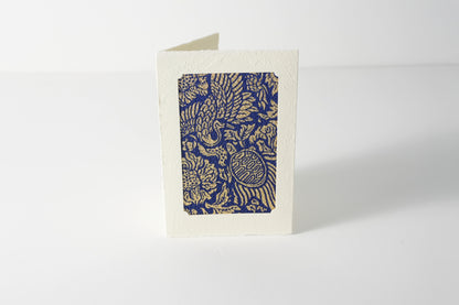 グリーティングカード　吉祥花伝KYOTO 鶴亀京更紗 藍