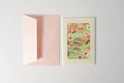 グリーティングカード　吉祥花伝KYOTO 桜霞御所解 若草