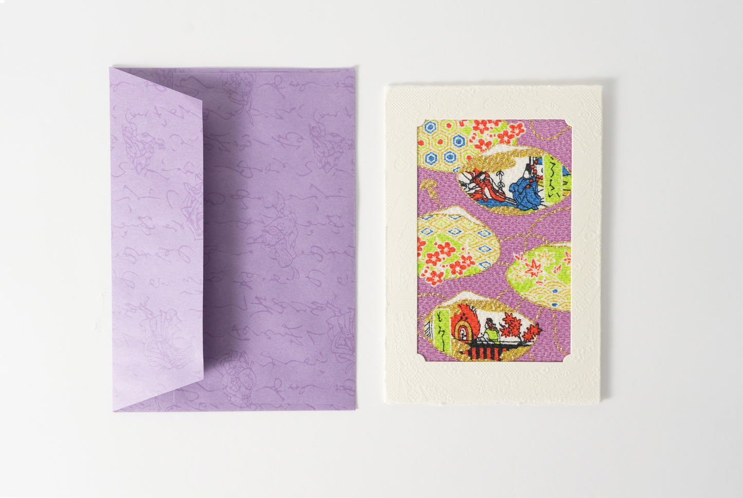 グリーティングカード　吉祥花伝KYOTO 源氏絵図貝合わせ 紫