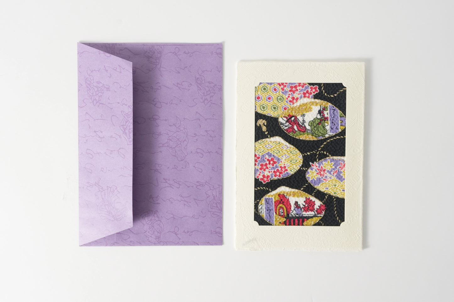 グリーティングカード　吉祥花伝KYOTO 源氏絵図貝合わせ 黒