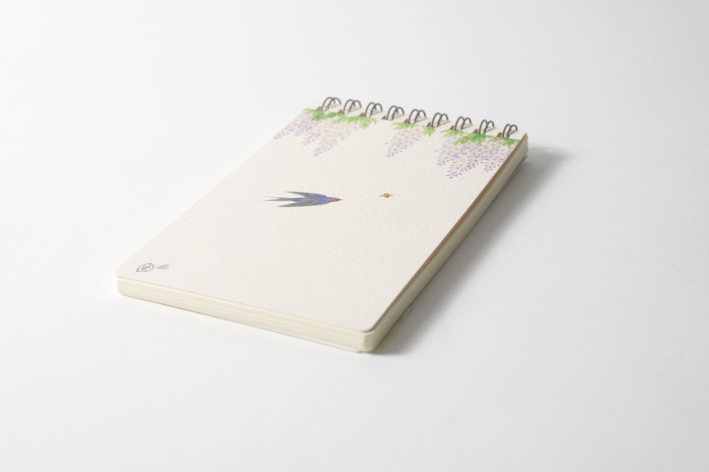 Ring Notebook “Wisteria & Swallow” | Kutani Porcelain Painting by Satomi Kawada | Japanese Stationery