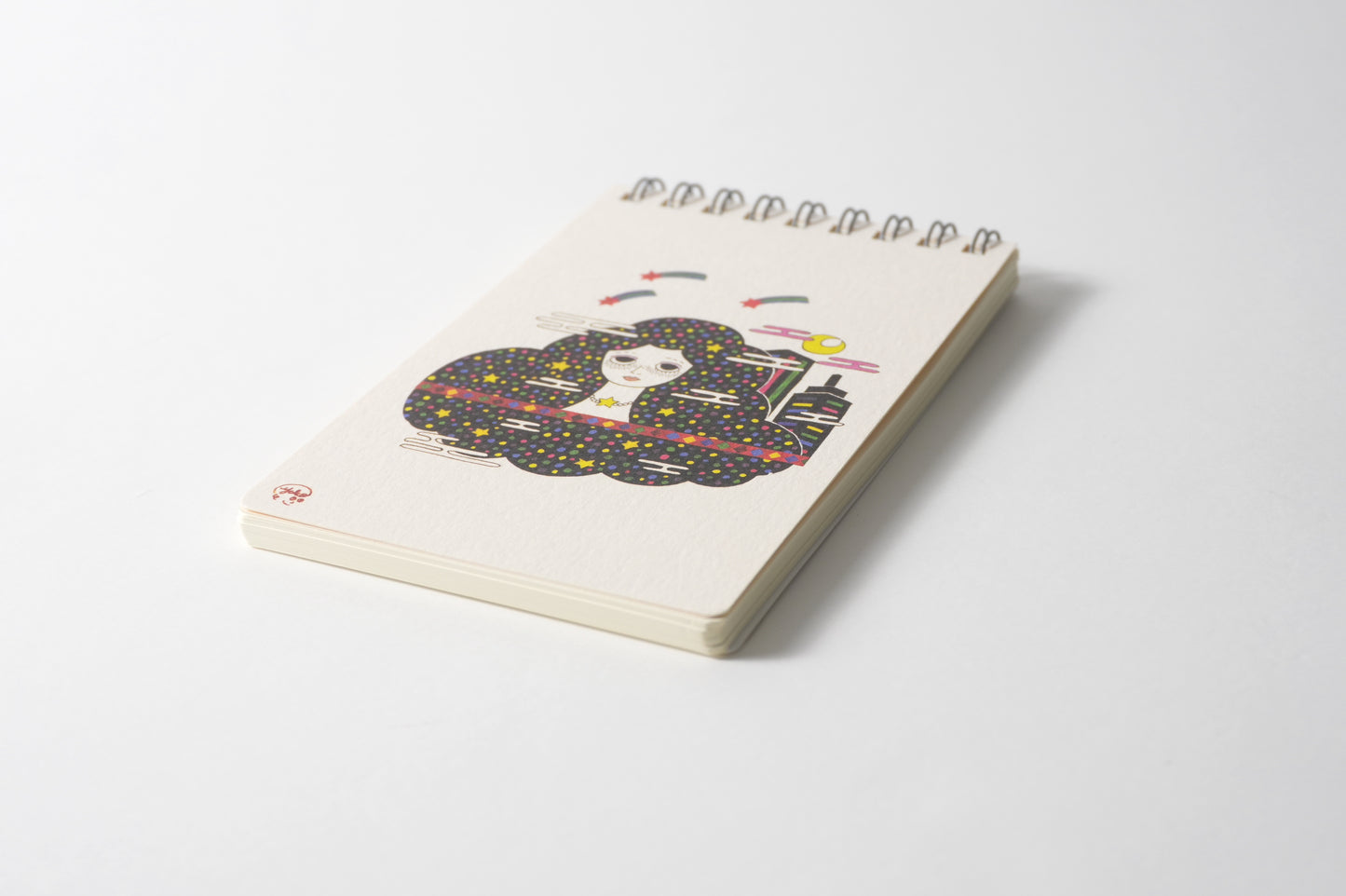Ring Notebook “Moon & Stars” | Kutani Porcelain Painting by Yuko Kawashima | Japanese Stationery