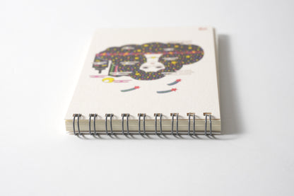 Ring Notebook “Moon & Stars” | Kutani Porcelain Painting by Yuko Kawashima | Japanese Stationery
