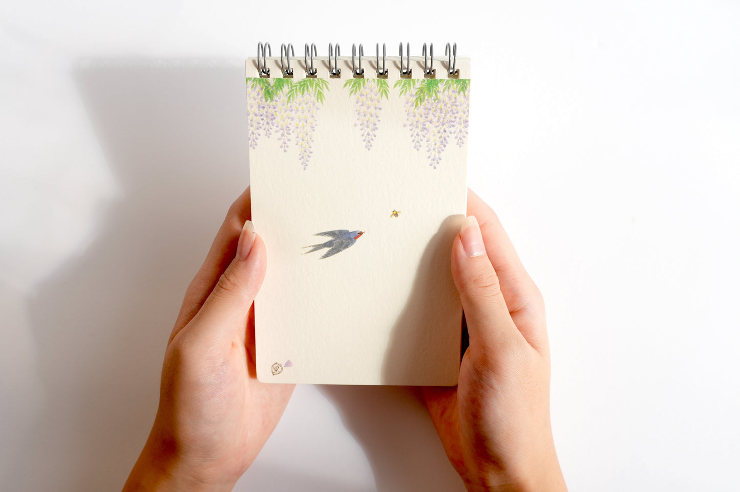 Ring Notebook “Wisteria & Swallow” | Kutani Porcelain Painting by Satomi Kawada | Japanese Stationery