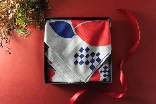 風呂敷｜椿 赤｜綿100％・90cm・日本製｜mashu KYOTO