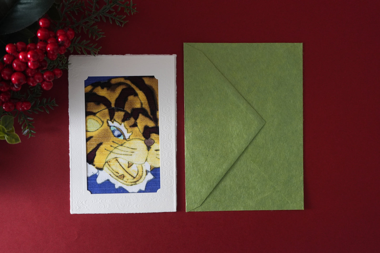 Carte de vœux Kissho Kaden KASHIKO Tigre du zodiaque