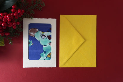 Carte de vœux Kissho Kaden KASHIKO Zodiaque Bœuf