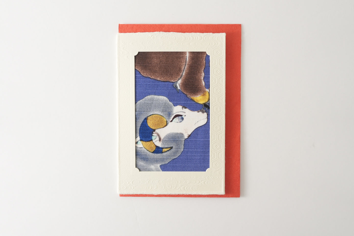 Carte de vœux Kissho Kaden KASHIKO Mouton du zodiaque