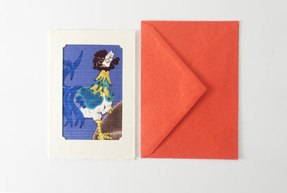 Carte de vœux Kissho Kaden KASHIKO Coq du zodiaque