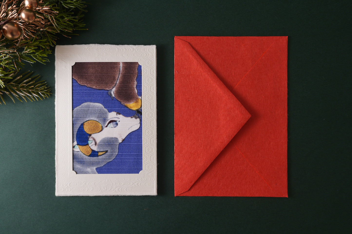 Carte de vœux Kissho Kaden KASHIKO Mouton du zodiaque