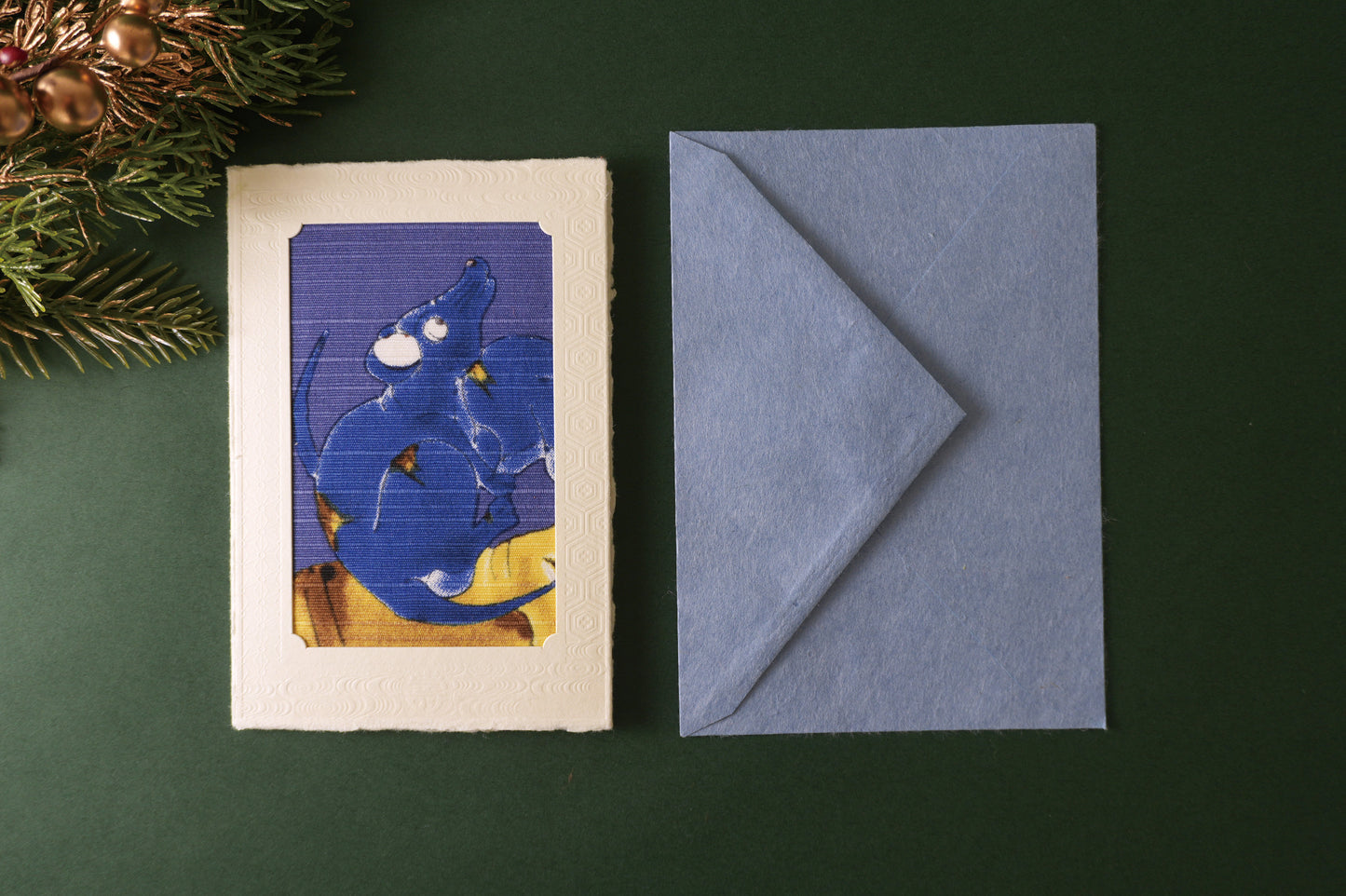 Carte de vœux Kissho Kaden KASHIKO Rat du zodiaque