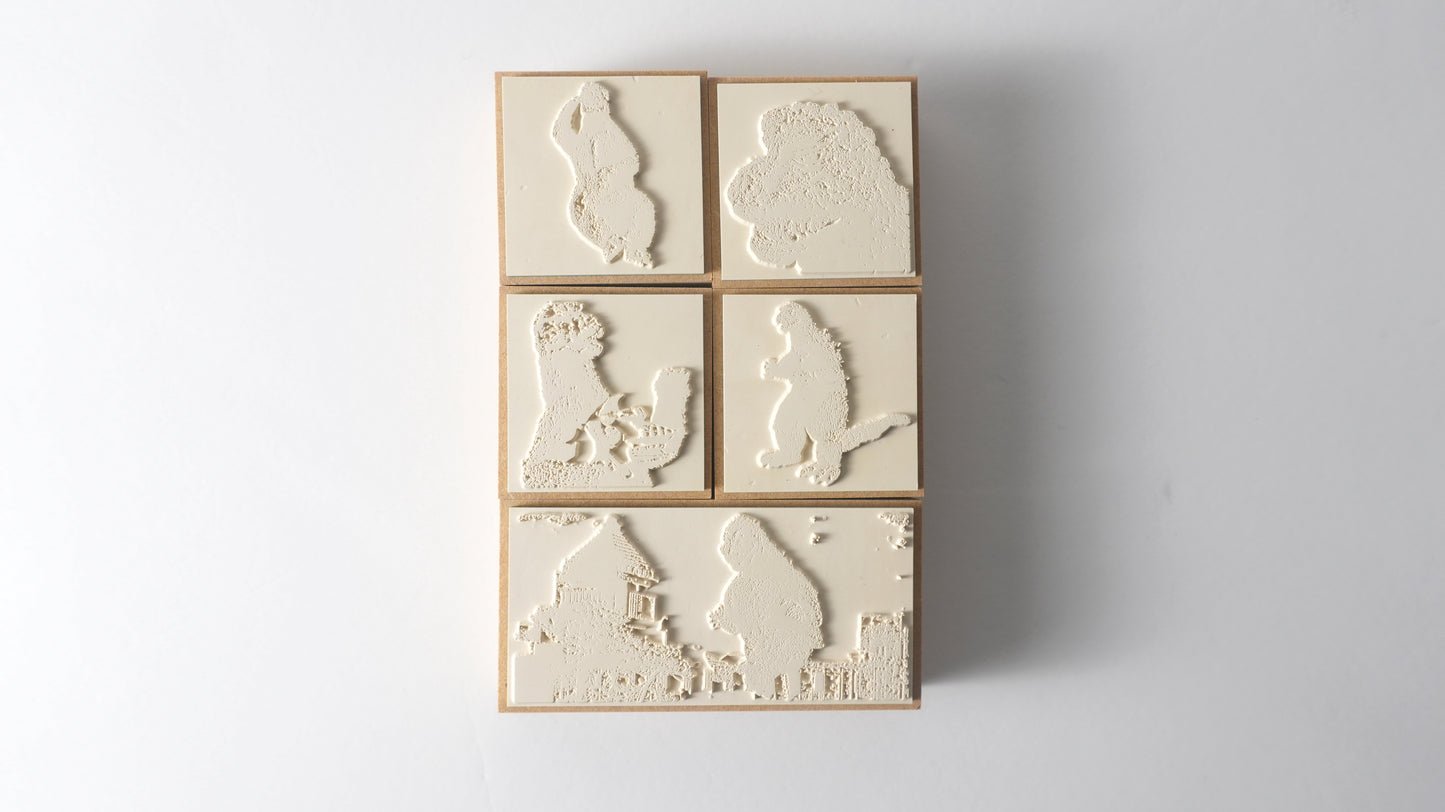 GODZILLA 昭和ゴジラシリーズ  ラバースタンプセット｜公式ライセンス・日本製