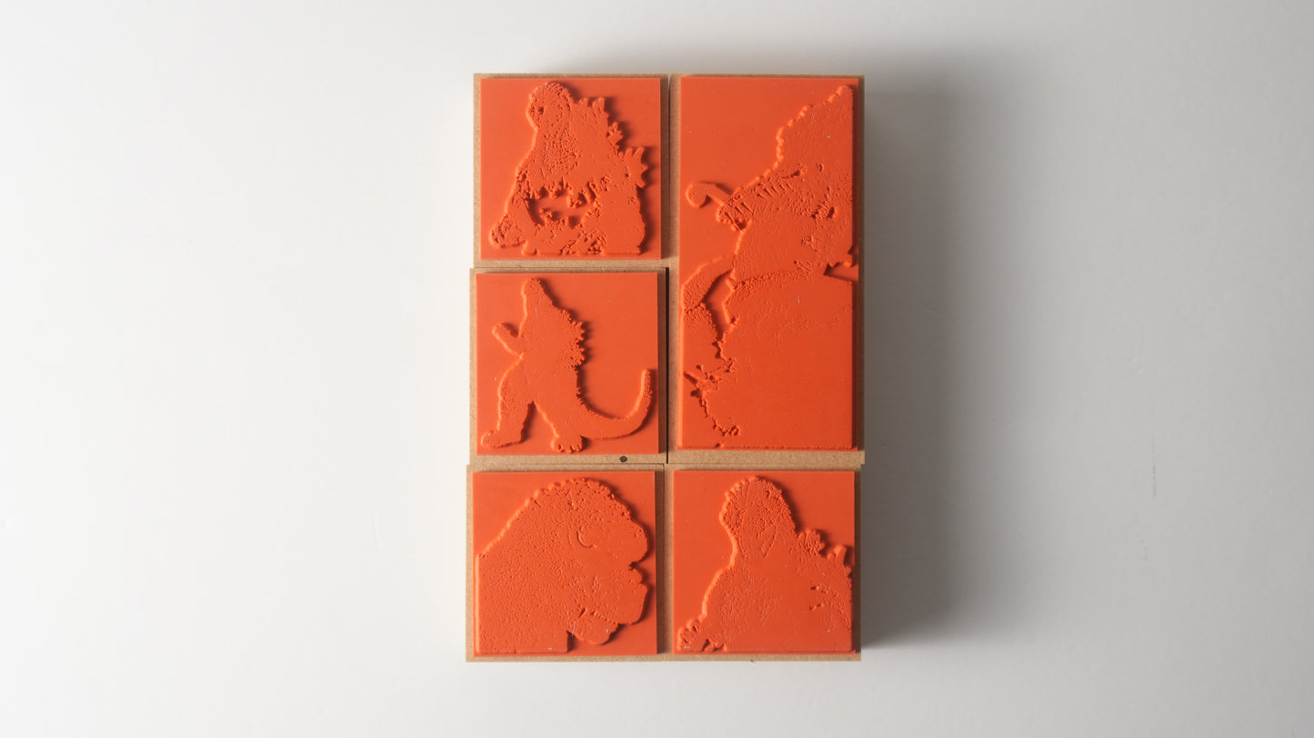 GODZILLA平成・VSゴジラシリーズラバースタンプセット｜公式ライセンス・日本製