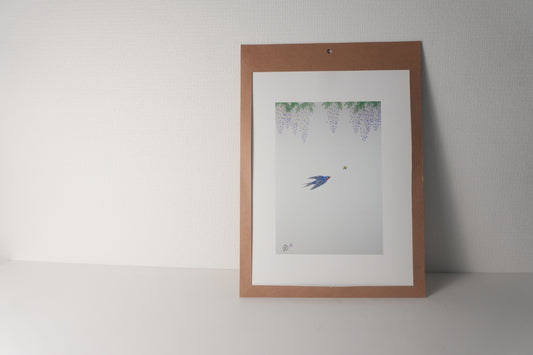 Art Panel SAKURA　FUJI & SWALLOW（藤と燕）作：河田　里美 | 届いたその日から飾れる