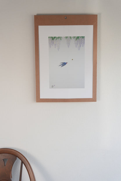 Art Panel SAKURA　FUJI & SWALLOW（藤と燕）作：河田　里美 | 届いたその日から飾れる