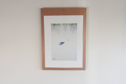 Art Panel SAKURA　FUJI & SWALLOW（藤と燕）作：河田　里美 | 届いたその日から飾れる