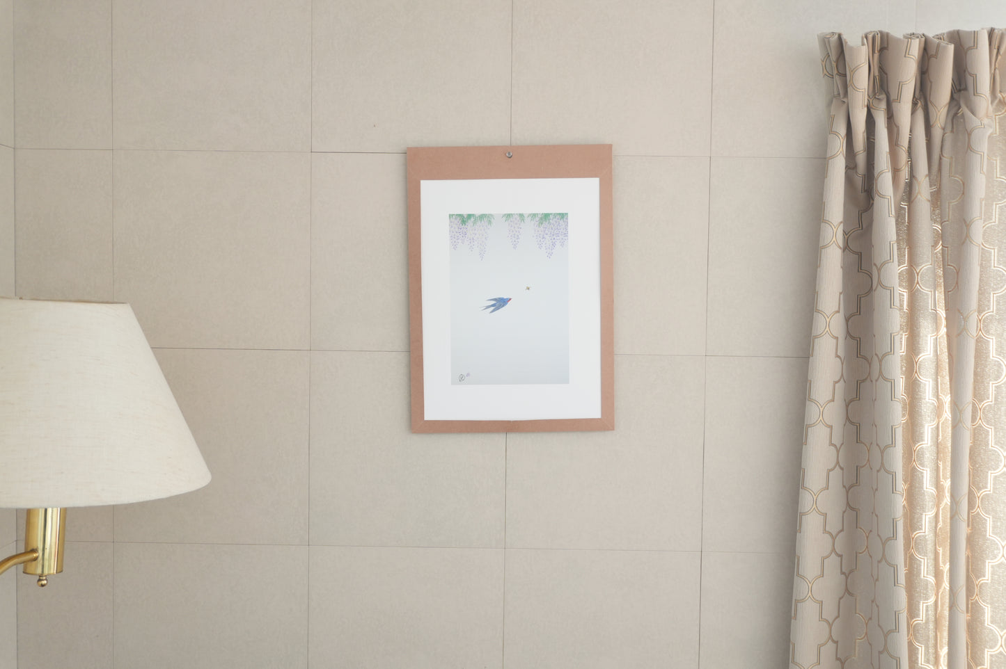 Art Panel SAKURA　FUJI & SWALLOW（藤と燕）作：河田　里美 | 届いたその日から飾れる