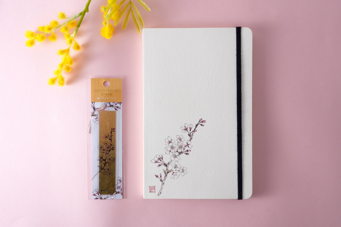 Artist Notebook + Gold Leaf Bookmark Set | Kutani Ware Artist Yukika Shibata