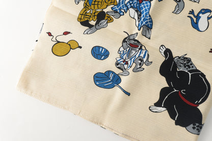 Furoshiki | Muguet, noir | 100% coton, 70 cm, fabriqué au Japon | mashu KYOTO