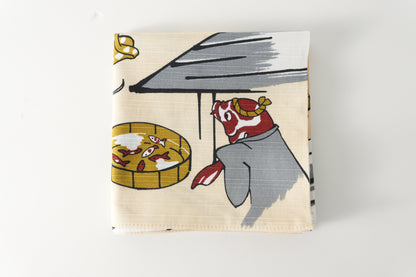 Furoshiki | Muguet, noir | 100% coton, 70 cm, fabriqué au Japon | mashu KYOTO