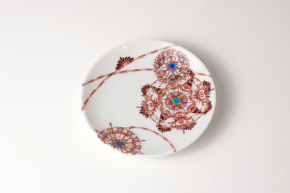 Kutani Art Small Plate with Grape Design in Tea-colored Glaze, Supervised by Shinya Uwabe