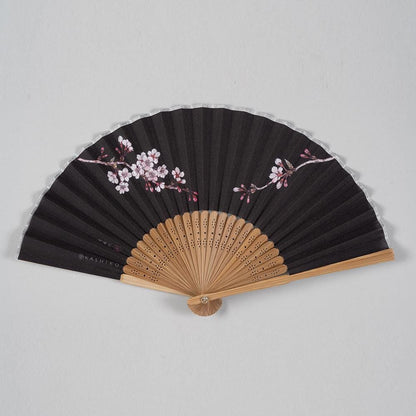 Sensu Set〈Sakura〉｜Kutani Artist Design by Yukika Shibata – Cherry Blossom Fan, Chirimen Pouch, and Gift Box