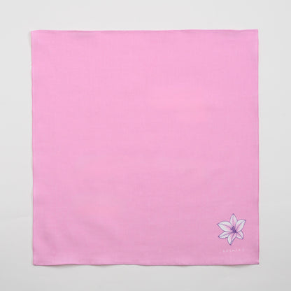 Hankachi〈White Lily〉｜Hand-dyed Cotton Handkerchief with Kutani Artist Design, Made in Japan