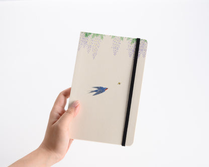 Artist Note Book Wisteria and Swallow /japan/135mm×210mm/192Pages 