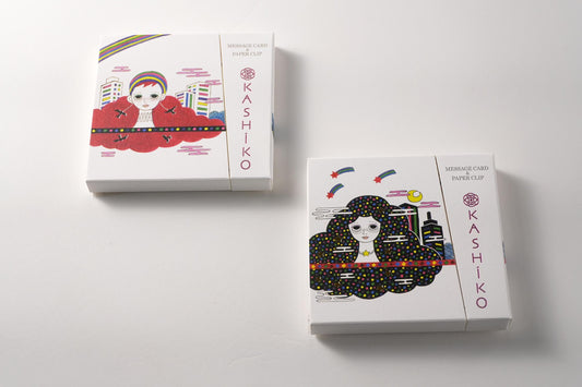 Set of 2 Message Card &amp; Paper Clip [Sun And Rainbow＆Moon And Stars [Limited Edition]