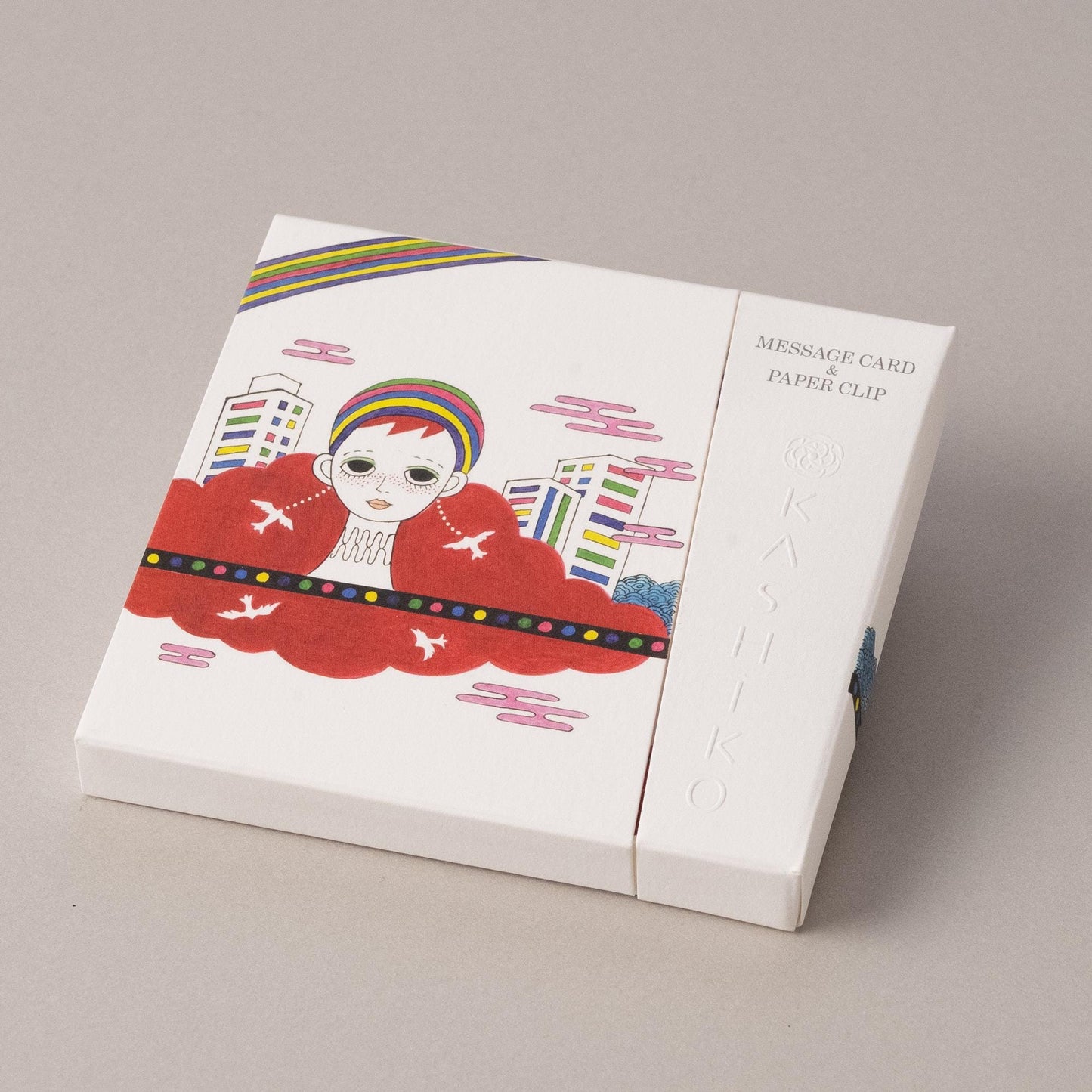 Set of 2 Message Card &amp; Paper Clip [Daydream Sun And Rainbow /Daydream Moon And Stars]