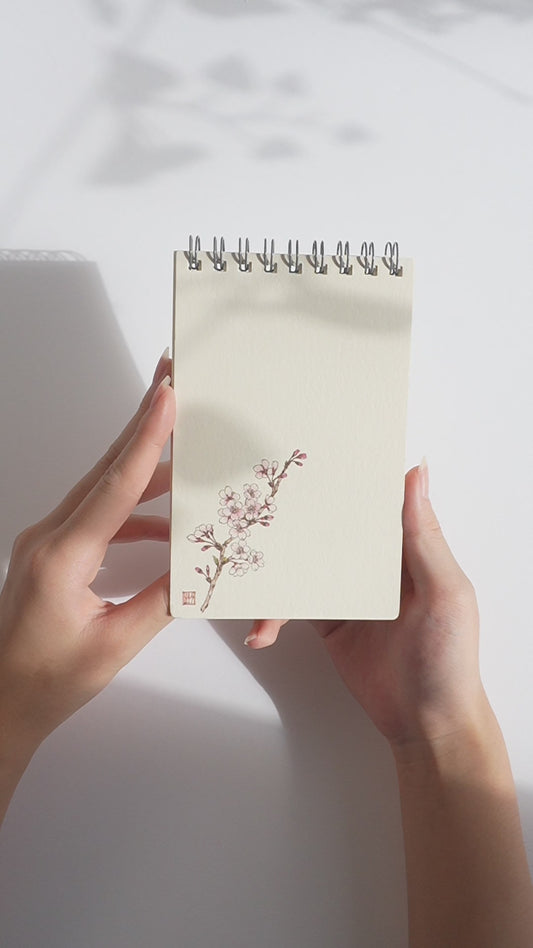 Ring Notebook “Sakura” | Kutani Porcelain Painting by Yukika Shibata | Japanese Stationery