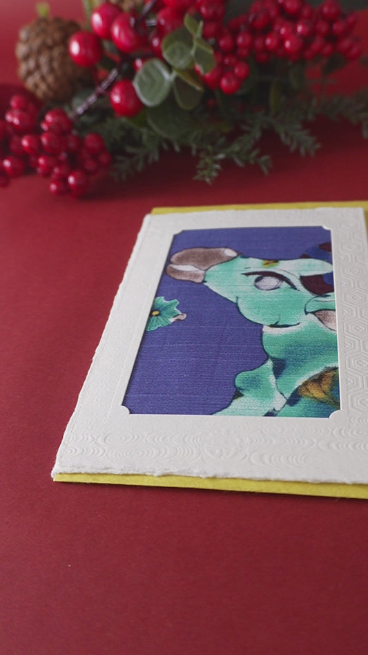 Carte de vœux Kissho Kaden KASHIKO Zodiaque Bœuf