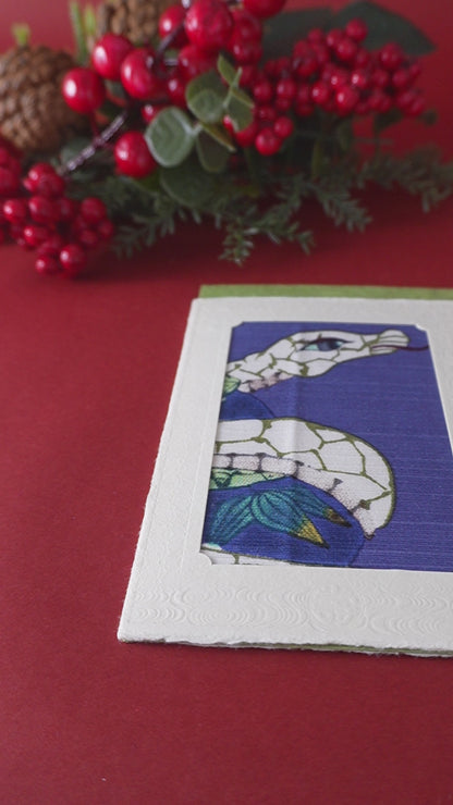 Carte de vœux Kissho Kaden KASHIKO Serpent du zodiaque