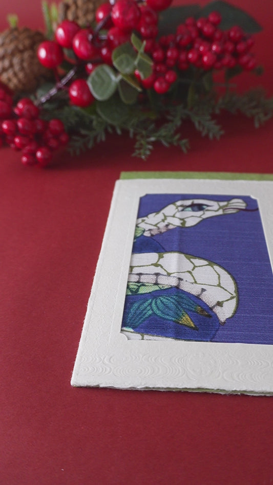 Carte de vœux Kissho Kaden KASHIKO Serpent du zodiaque