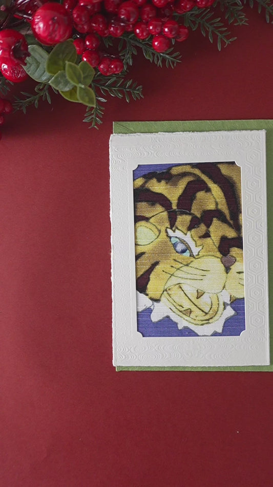 Carte de vœux Kissho Kaden KASHIKO Tigre du zodiaque