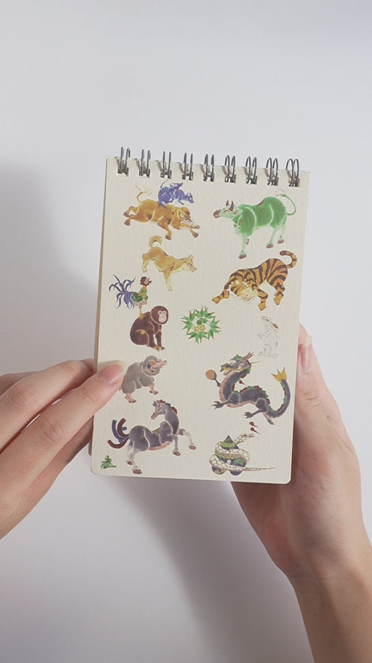 Ring Notebook “Zodiac” | Kutani Porcelain Painting by Yasushi Yamachika | Japanese Stationery