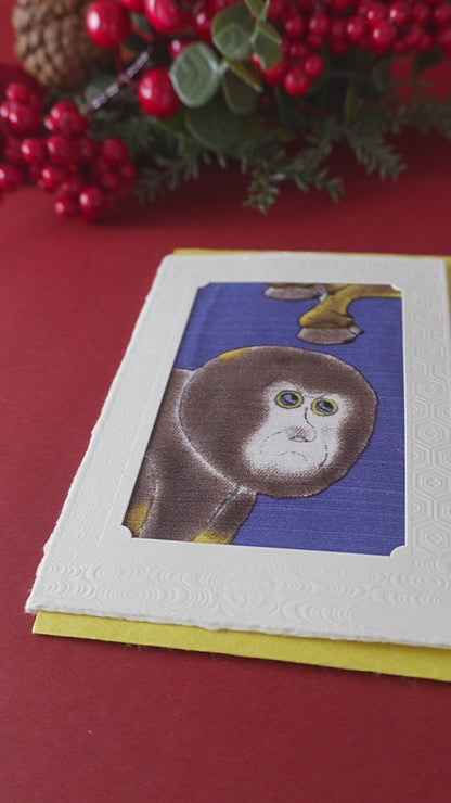 Carte de vœux Kissho Kaden KASHIKO Singe du zodiaque